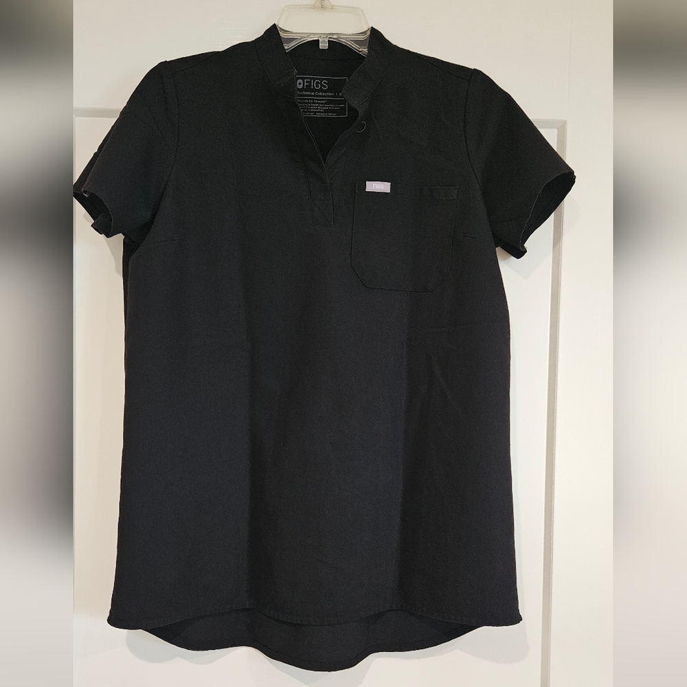 Figs Maternity Scrub Top Black